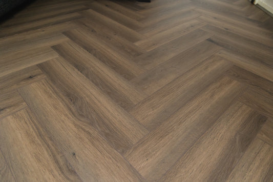 Forenzo Charcoal Trufflewood Herringbone Laminate Flooring