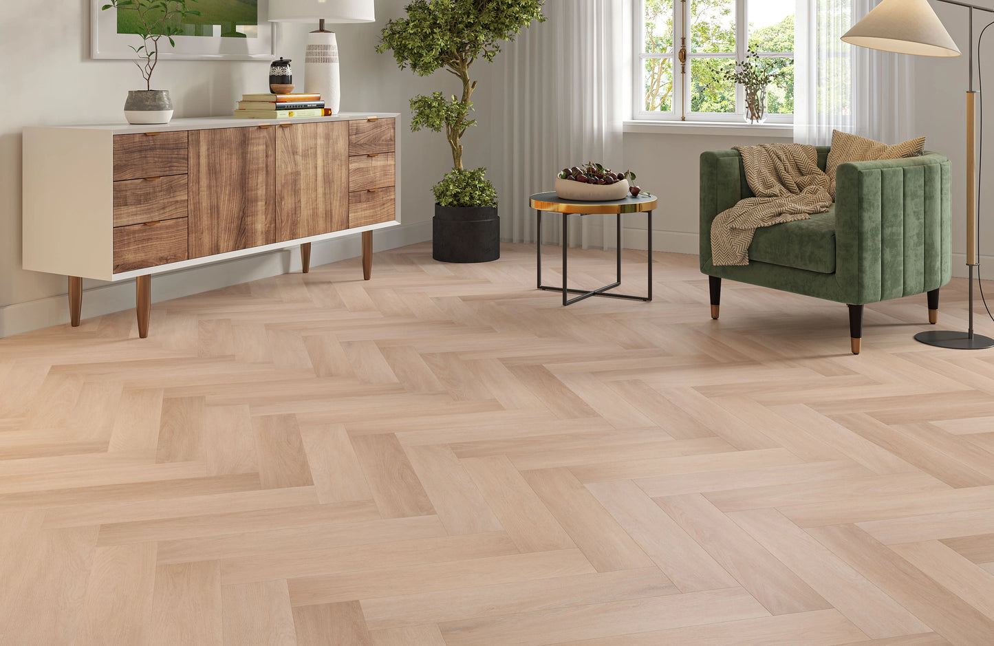 Waterproof Oak Haven Herringbone LVT Rigid Core SPC Click Luxury Vinyl Tile Flooring