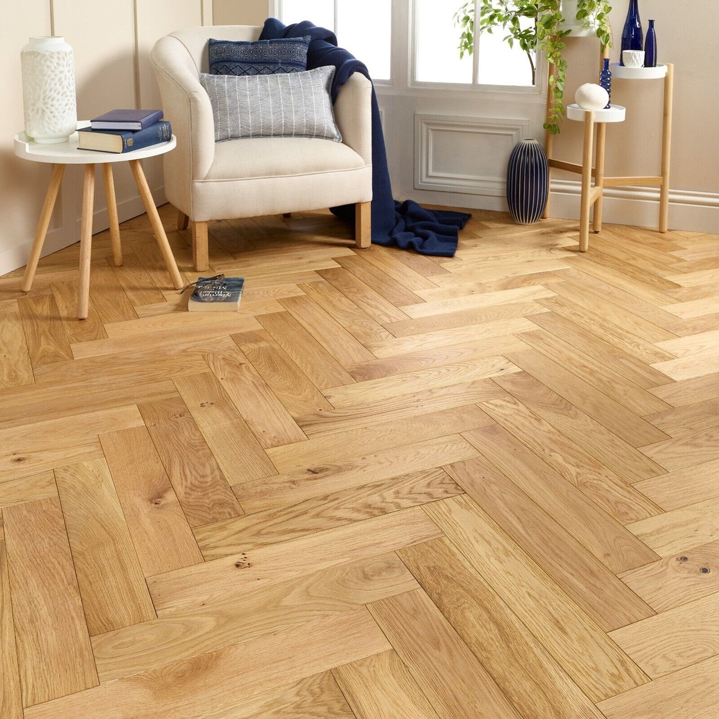 Holloway Pearl Oak 15mm Herringbone Engineered Wood Flooring