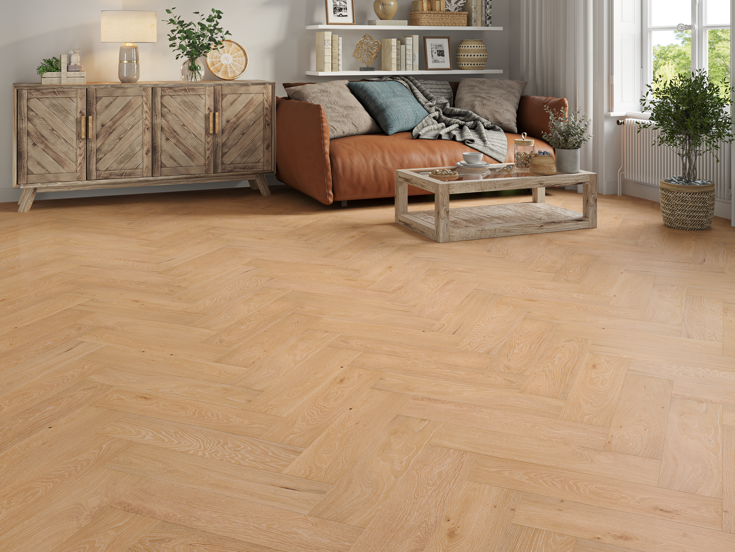Whitmore Oak 14mm Herringbone Engineered Wood Flooring