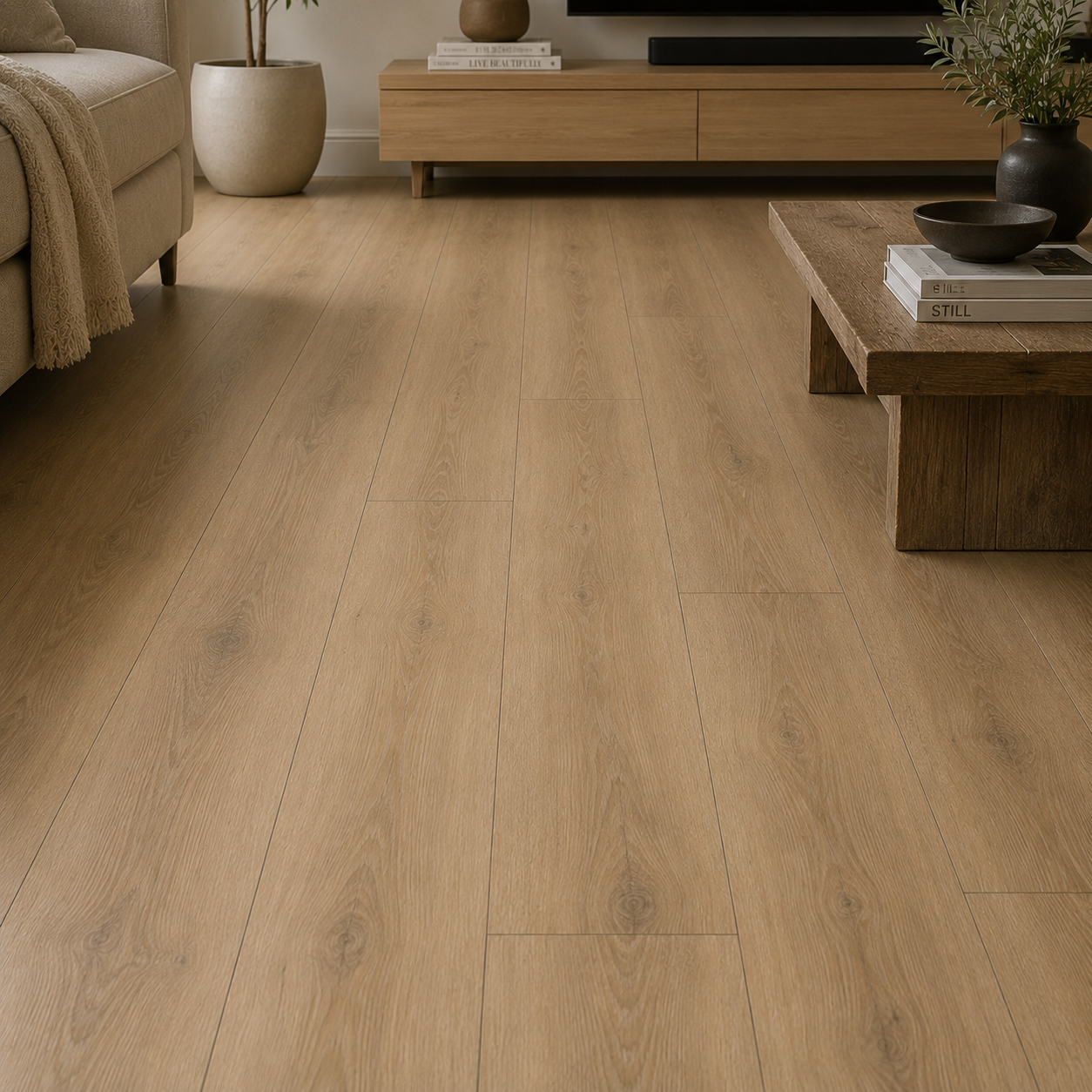 Waterproof Natural Oak Plank LVT Rigid Core SPC Click Luxury Vinyl Tile Flooring