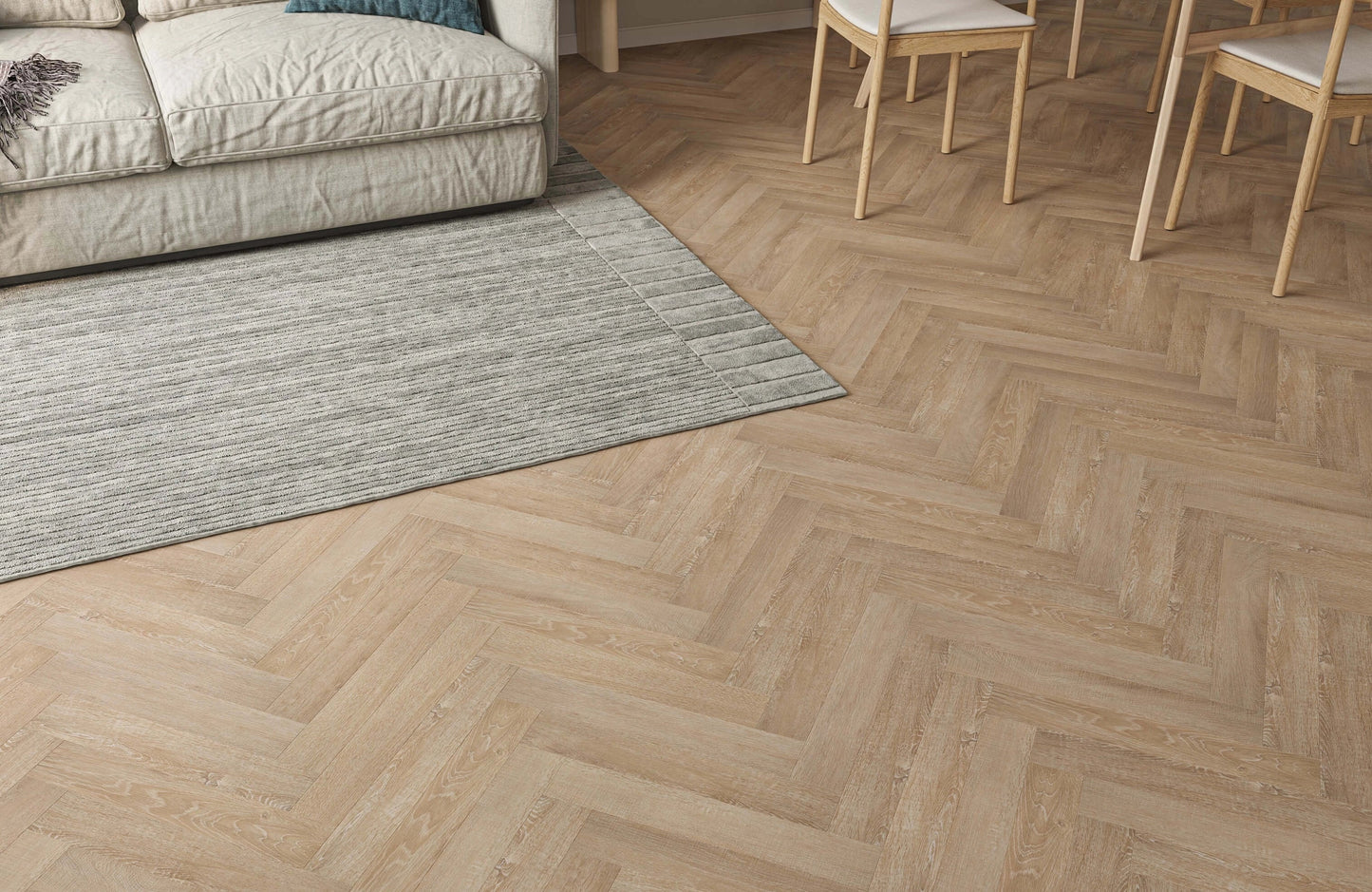 Alba Sunrise Oak Herringbone 2mm Waterproof Glue Down LVT
