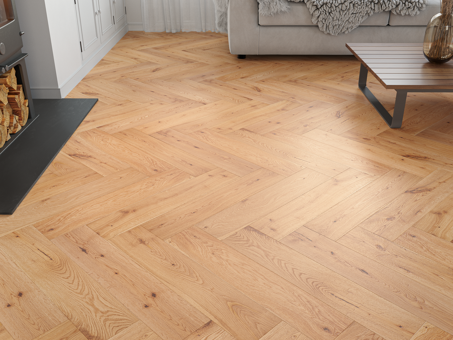 Holloway Grain Oak 15mm Herringbone Engineered Wood Flooring