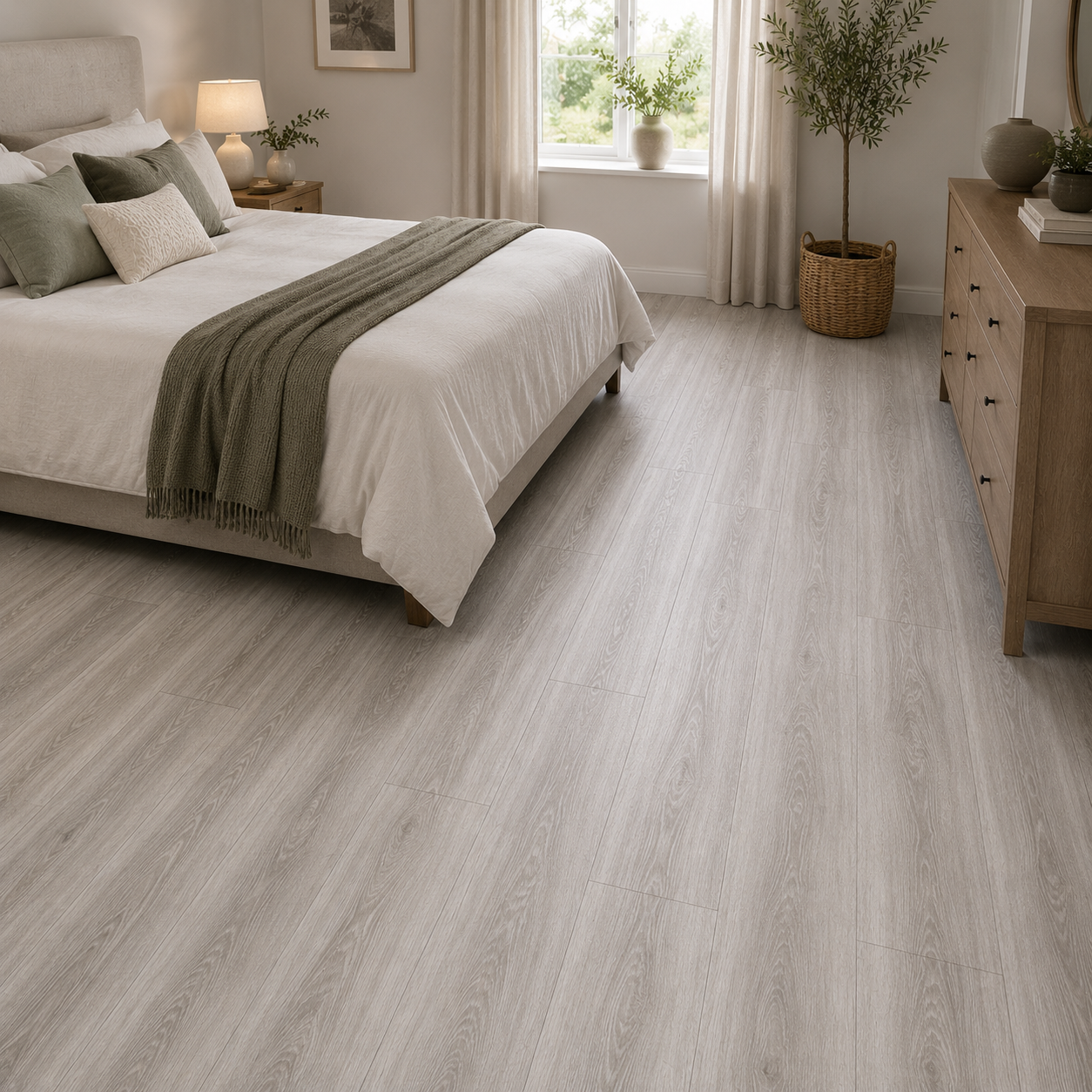 Waterproof Grey Ashen Oak Plank LVT Rigid Core SPC Click Luxury Vinyl Tile Flooring