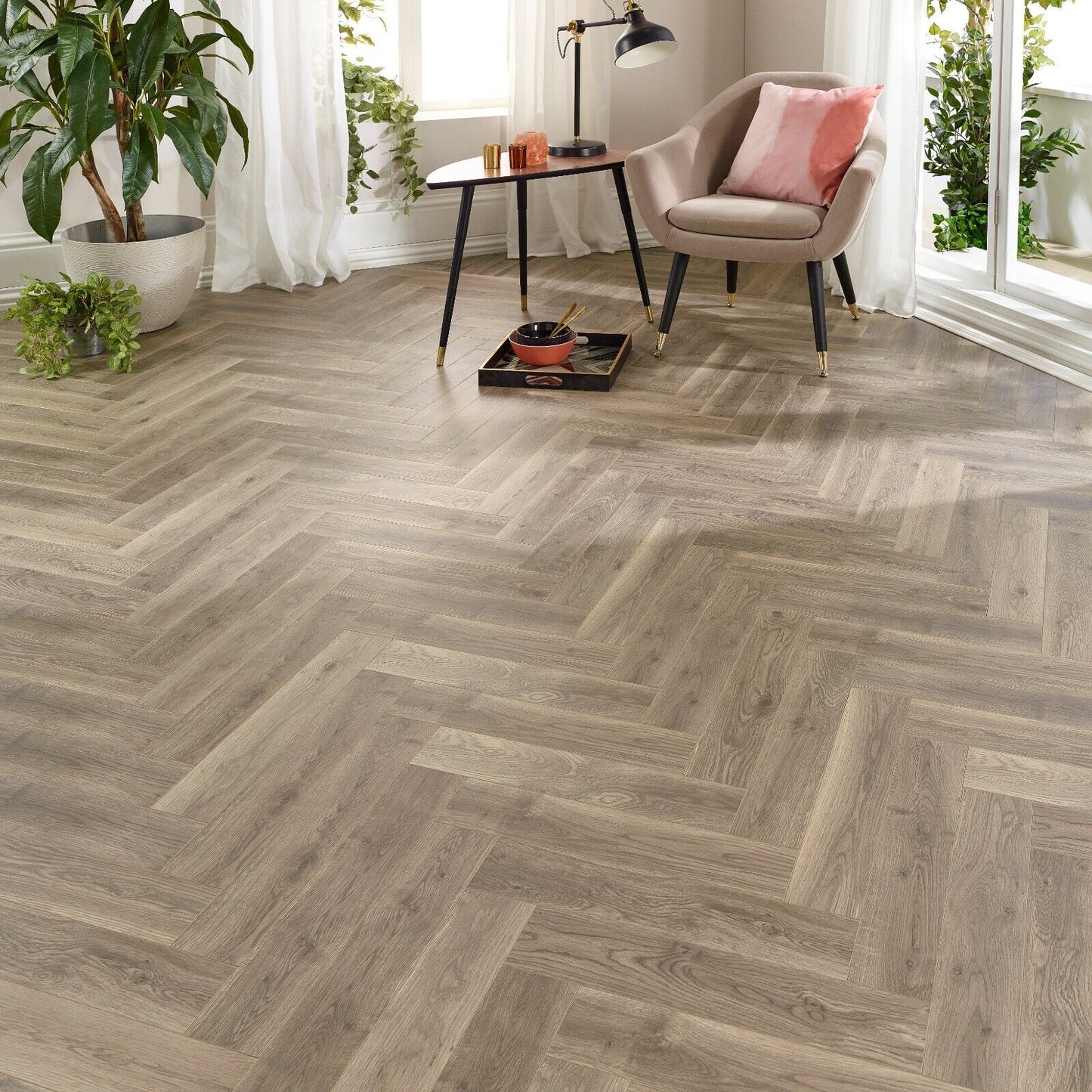 Starward Nocturne 12mm Herringbone Laminate Flooring