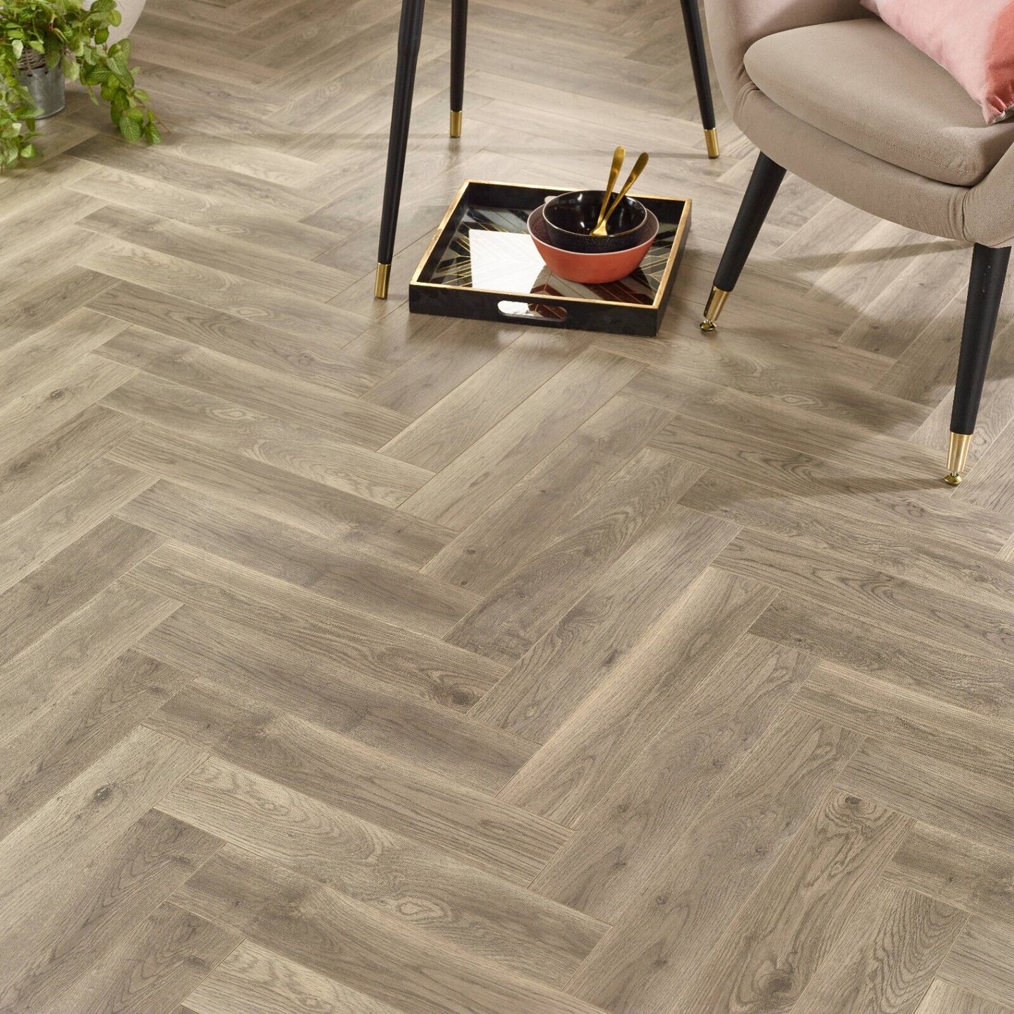 Starward Nocturne 12mm Herringbone Laminate Flooring