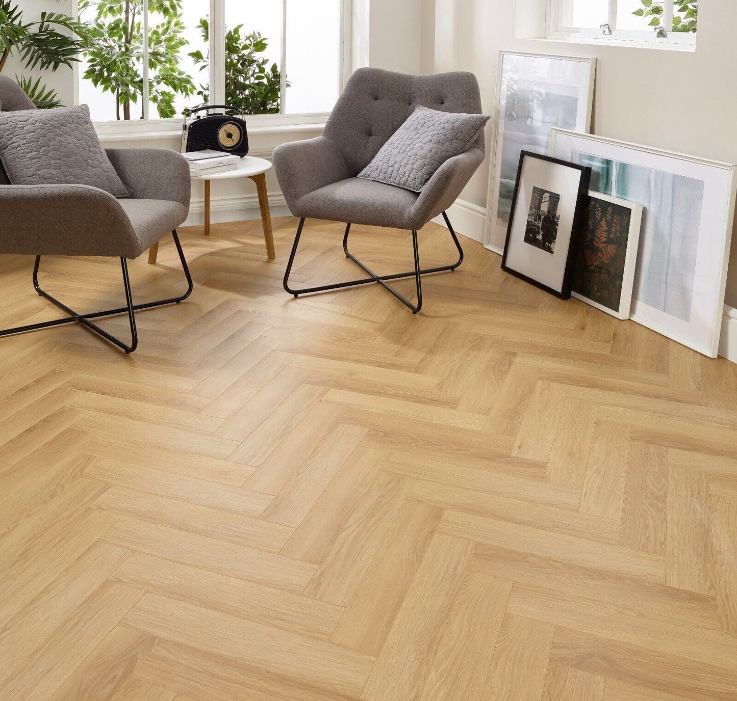 Starward Sand 12mm Herringbone Laminate Flooring