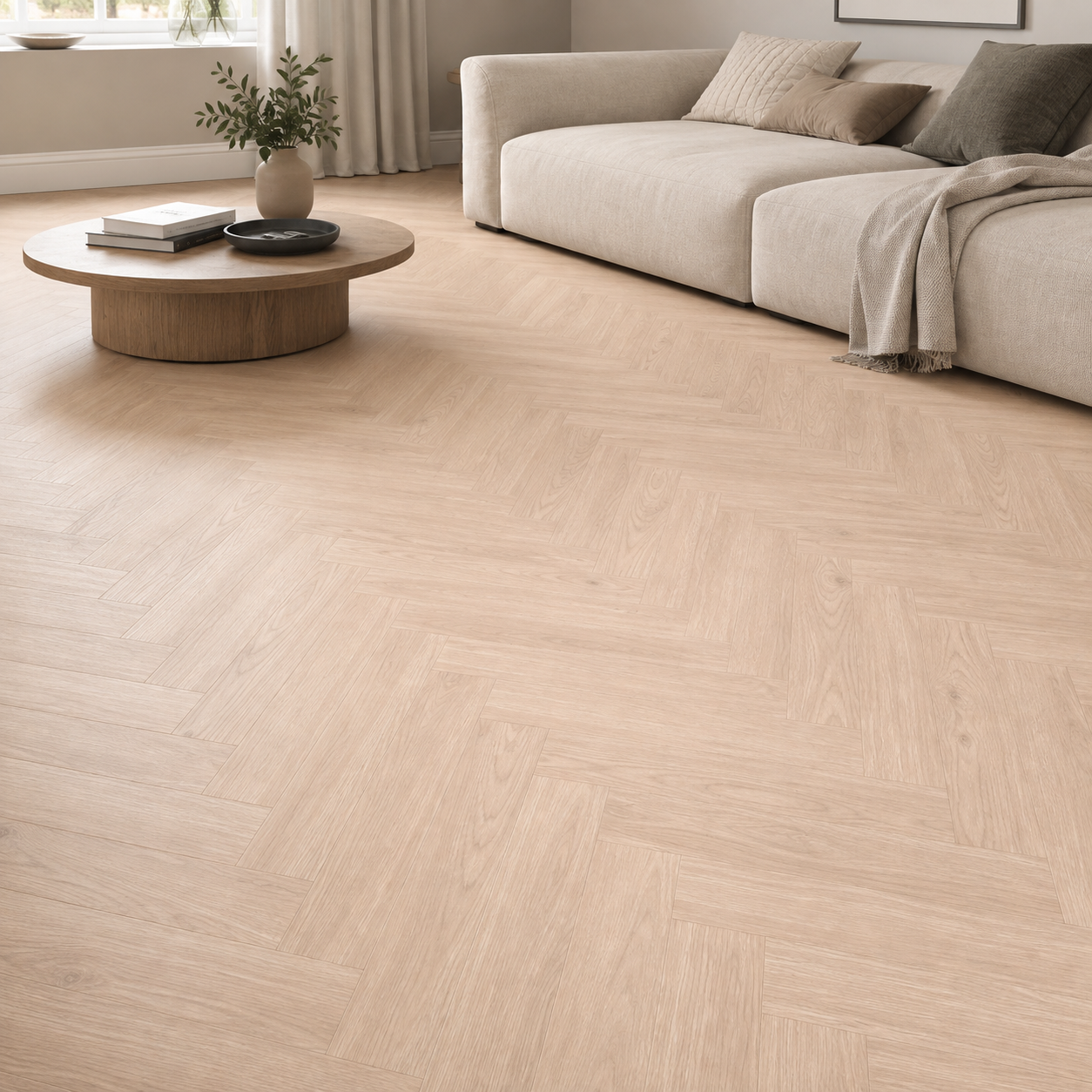 Grand Natural Oak Kingsley 8mm Herringbone Laminate Flooring