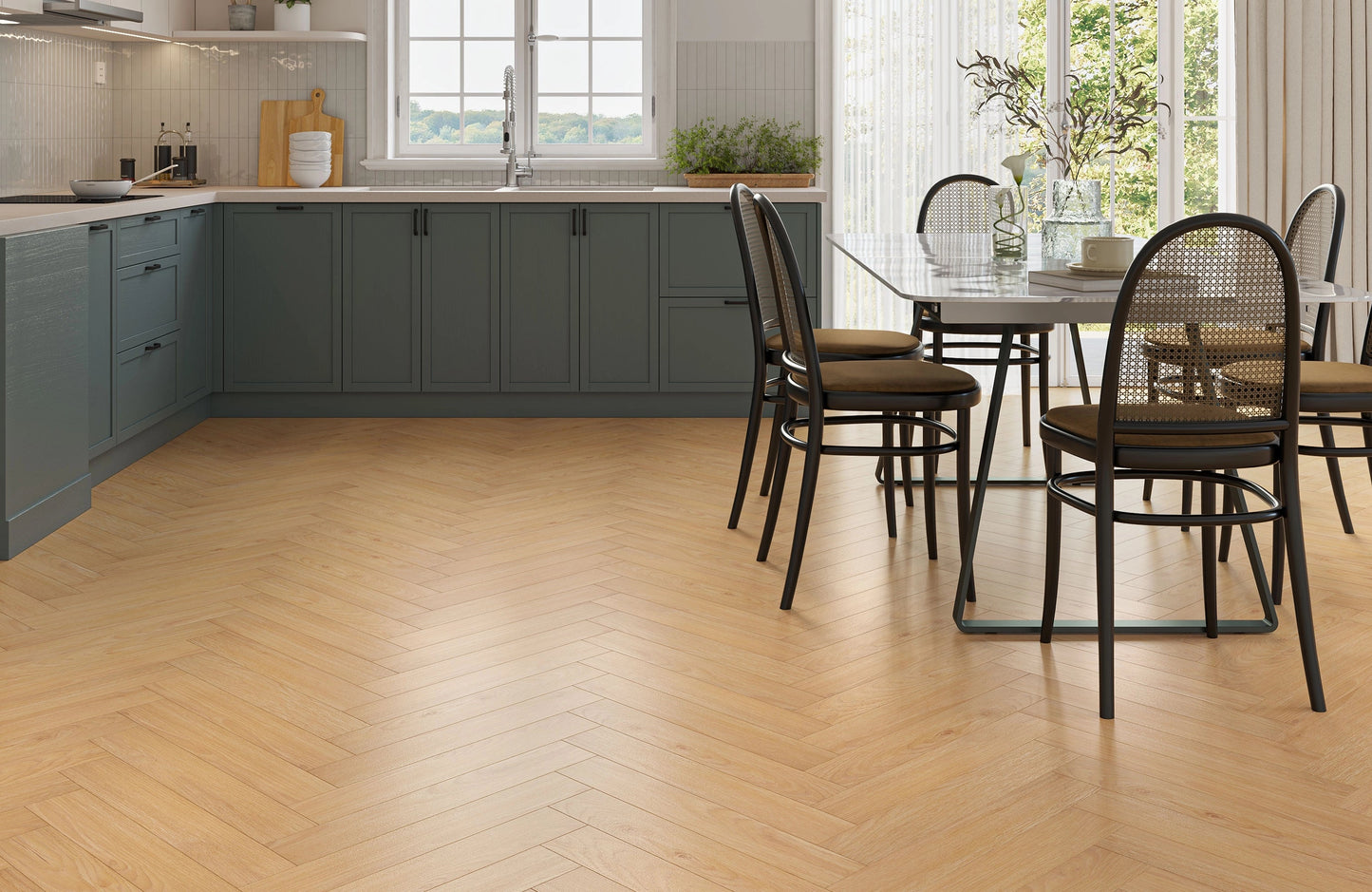 Kingsley 8mm Natural Oak Herringbone Laminate Flooring
