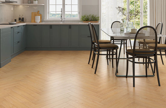 Kingsley 8mm Natural Oak Herringbone Laminate Flooring