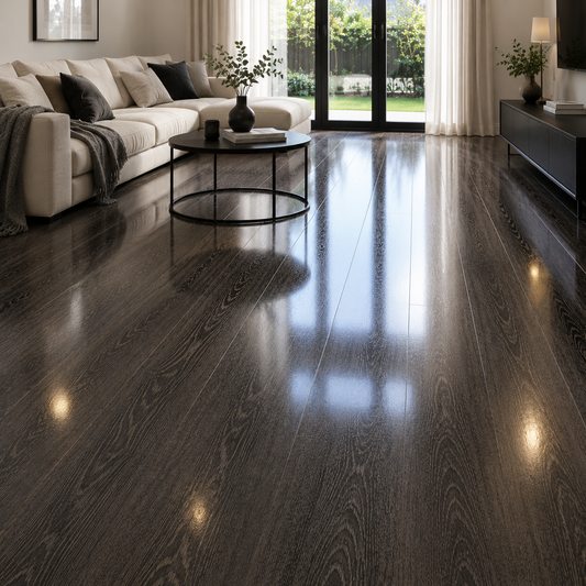 High Gloss Black Granite Laminate Flooring