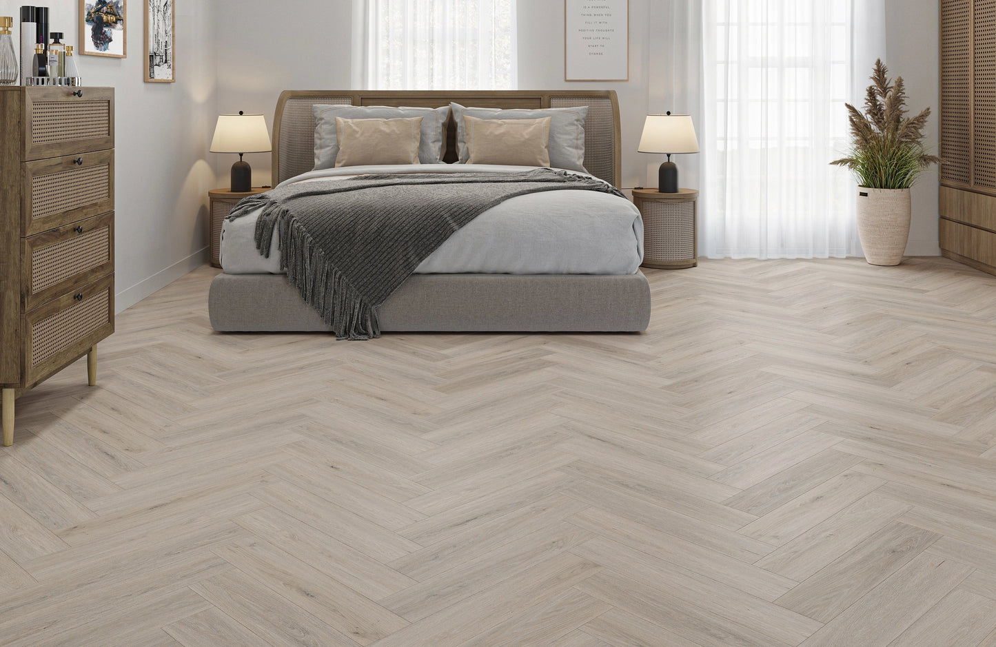 Fairford Oak Herringbone LVT Rigid Core SPC Click Luxury Vinyl Tile Flooring