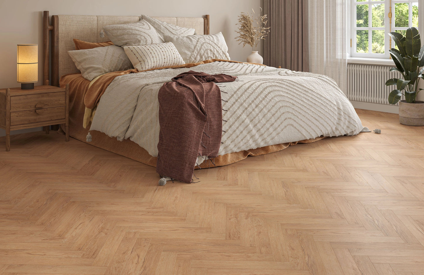 Alba Moonlight Oak Herringbone 2mm Waterproof Glue Down LVT