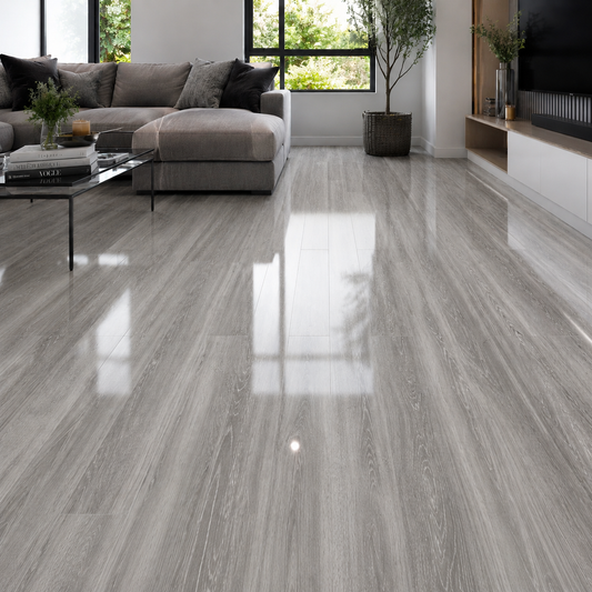 High Gloss Silver Ice Laminate Flooring