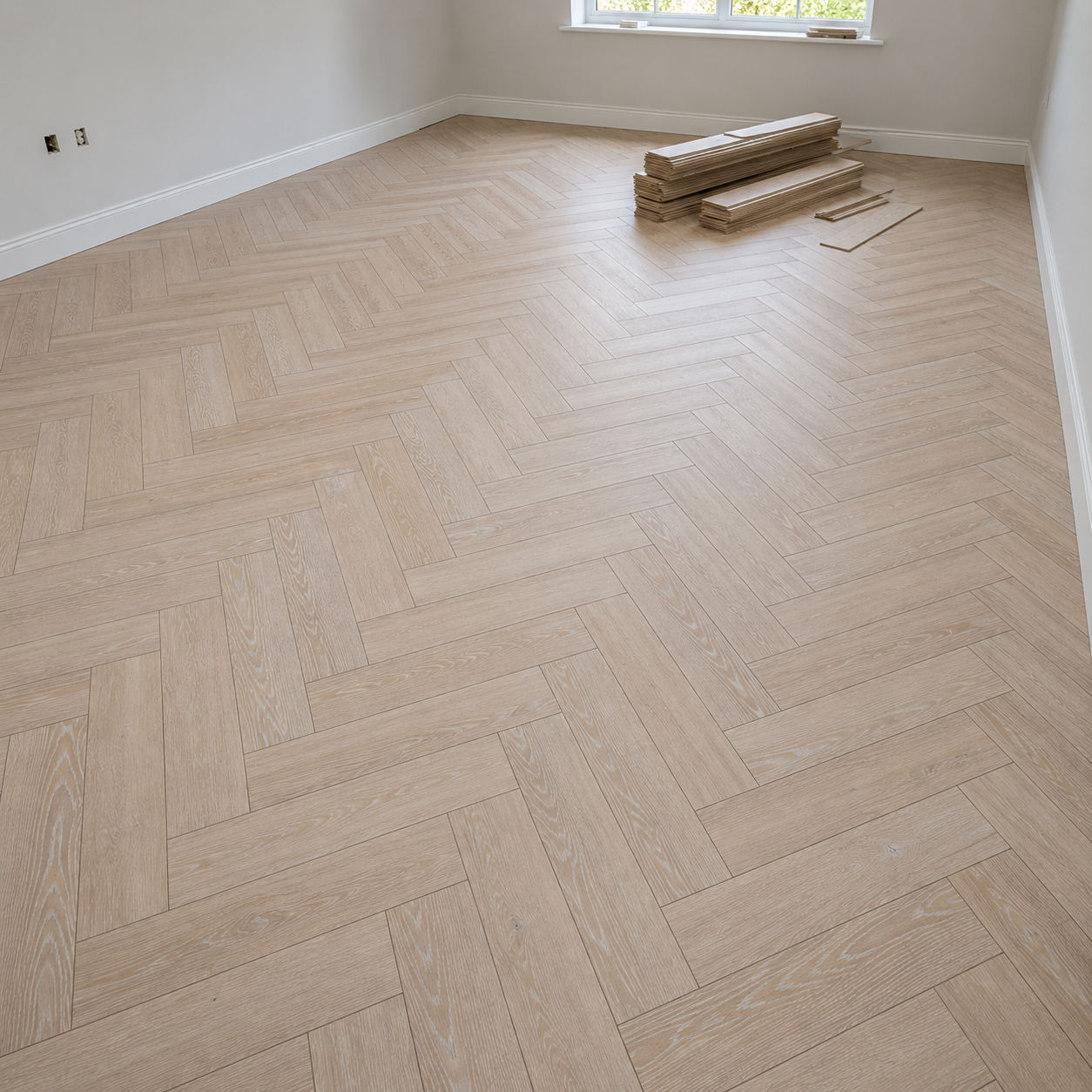 Desert Oak 8mm Herringbone Laminate Flooring