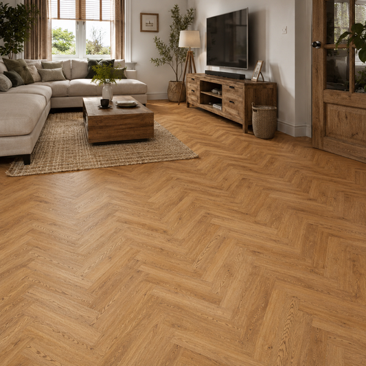 Holloway Ember Oak 15mm Herringbone Brushed & Oiled Engineered Wood Flooring