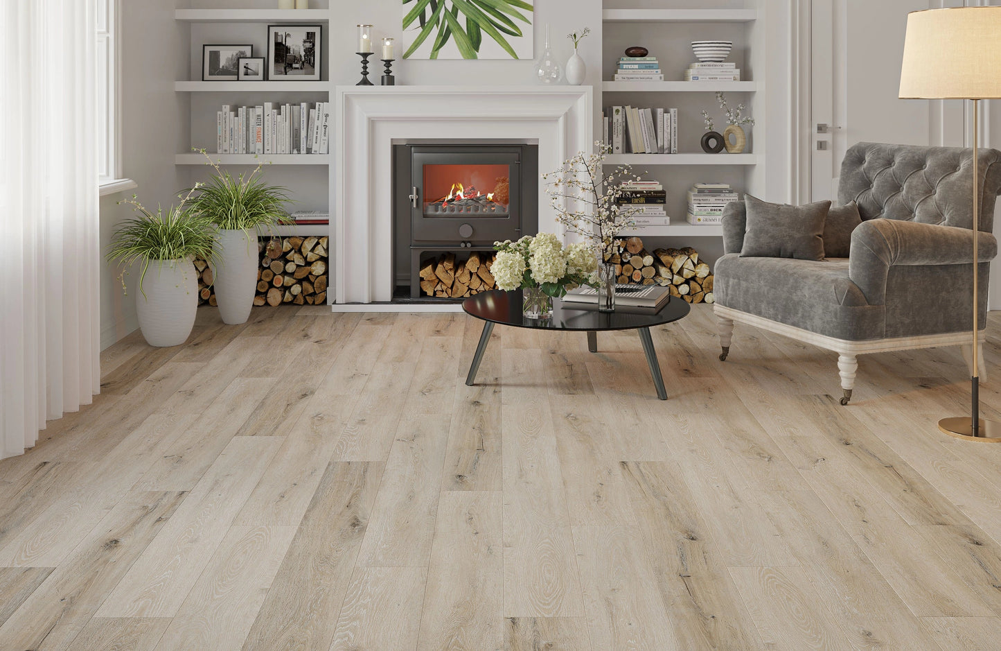 Hampton Oak Plank 0.55mm Wear Layer LVT Rigid Core SPC Click Luxury Vinyl Tile Flooring