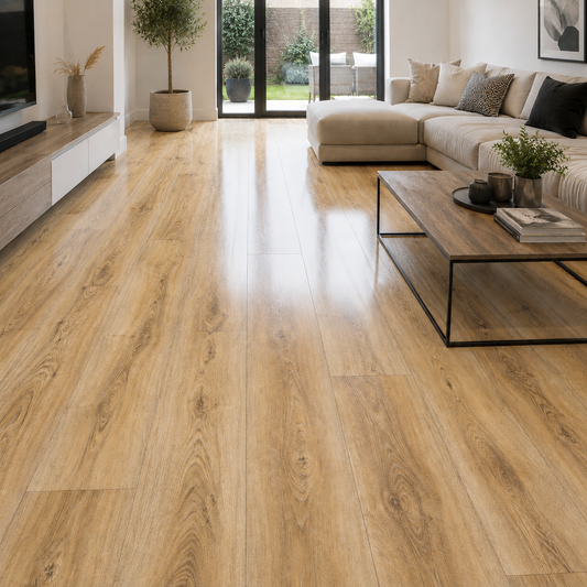 High Gloss Barrel Natural Oak Laminate Flooring