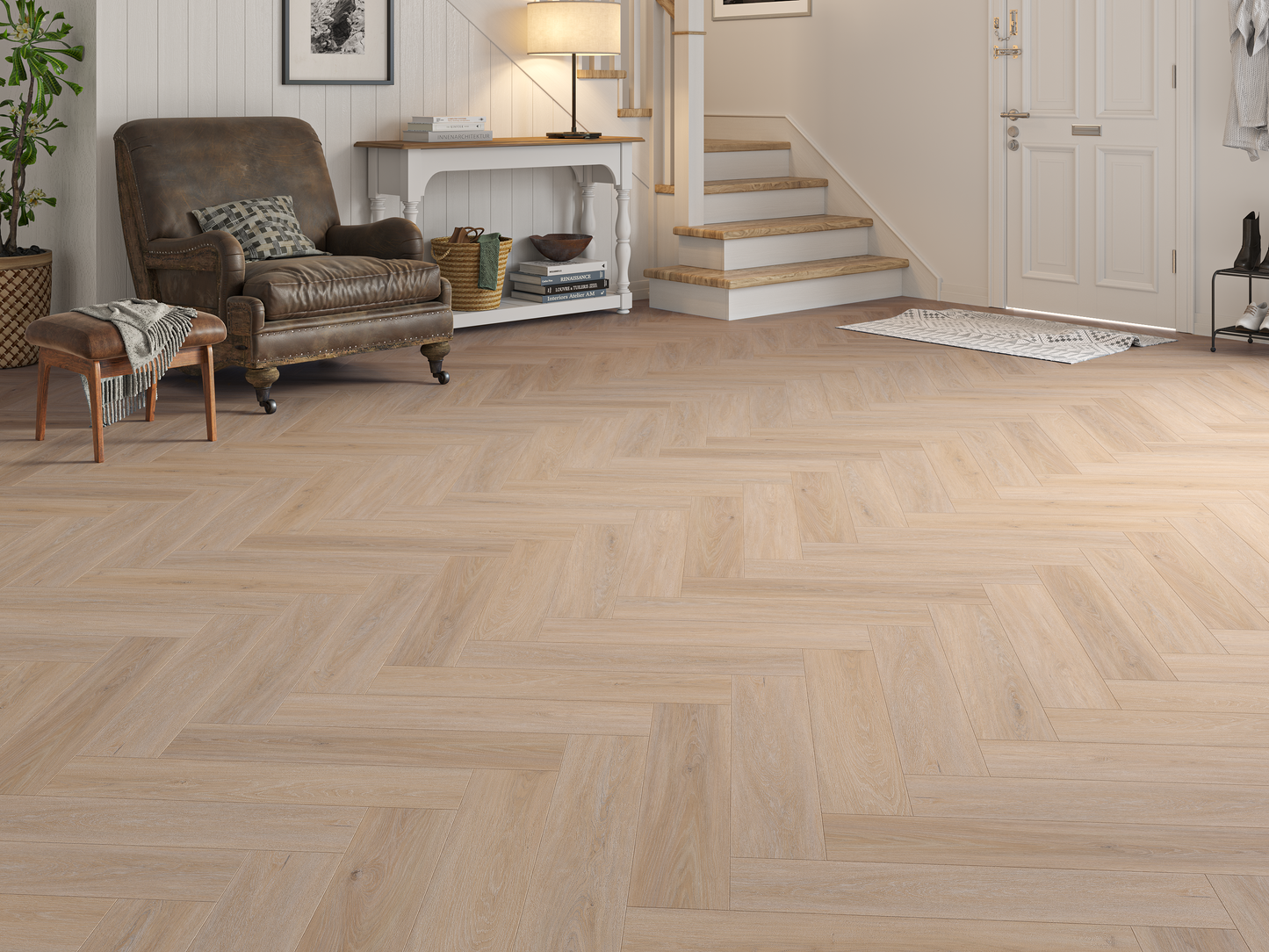 Heritage Plymouth Oak 6.5mm Click Herringbone LVT SPC Waterproof Flooring