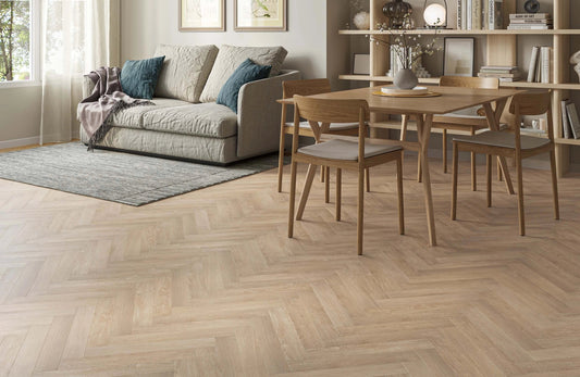 Alba Sunrise Oak Herringbone 2mm Waterproof Glue Down LVT