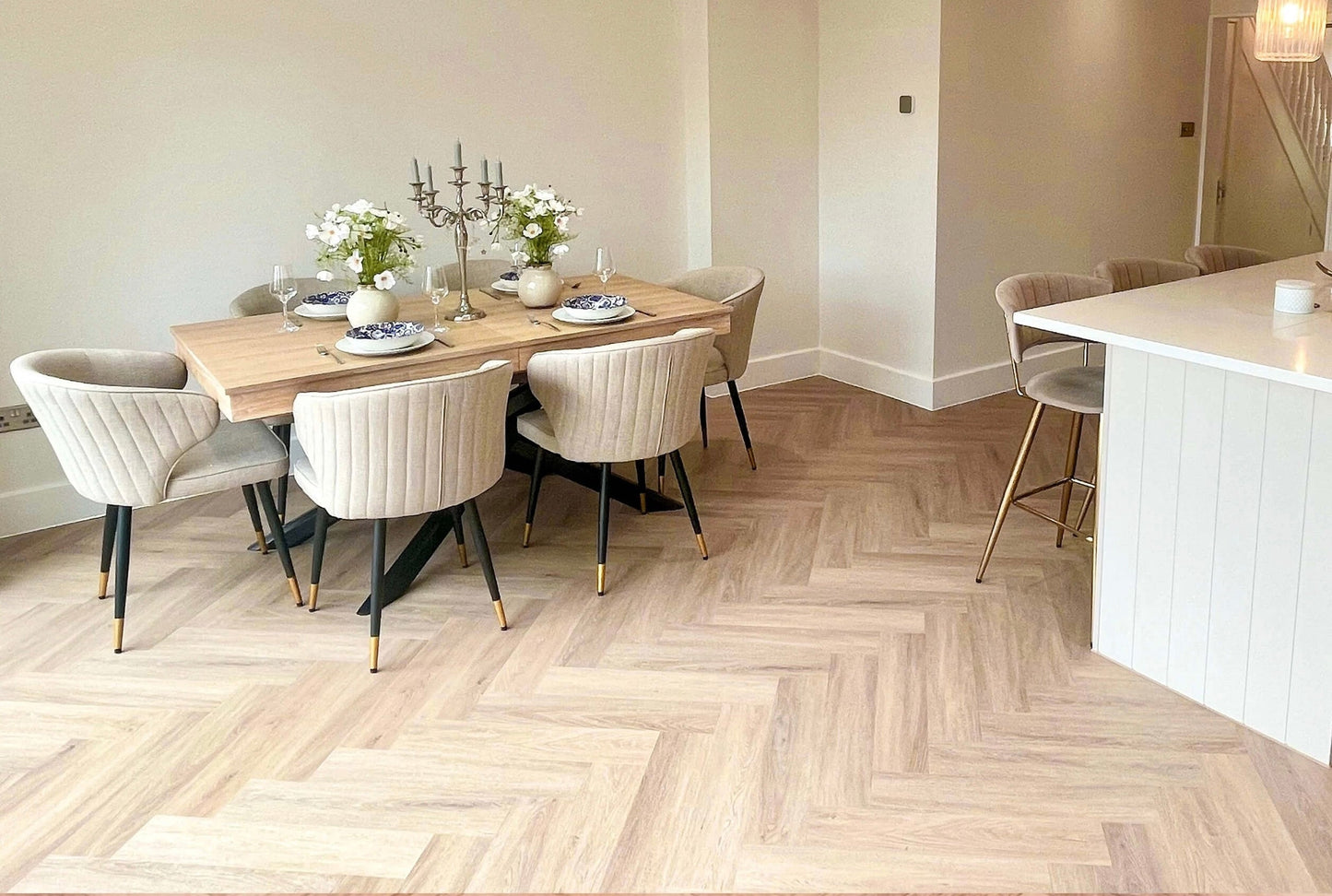 Waterproof Oak Haven Herringbone LVT Rigid Core SPC Click Luxury Vinyl Tile Flooring
