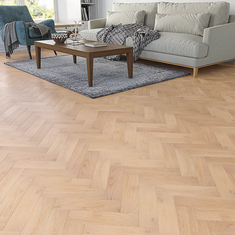 Verona Brightwood Herringbone Oak Engineered Wood Flooring