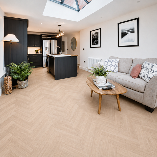 Grand Natural Oak Kingsley 8mm Herringbone Laminate Flooring