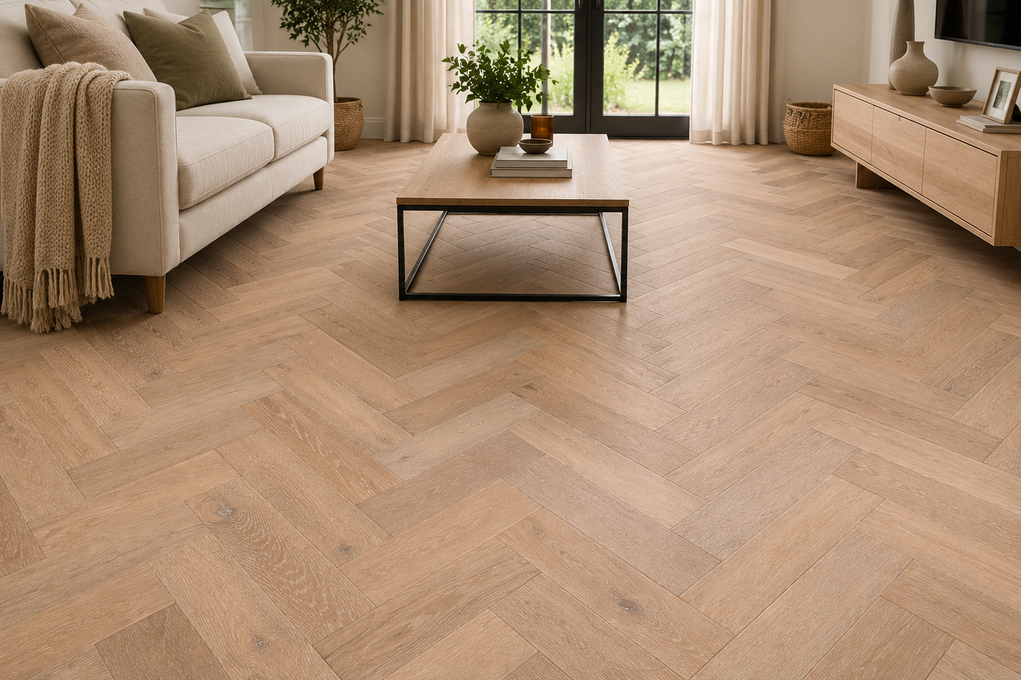 Thameside Oak Herringbone 14mm Brushed & Oiled Engineered Wood Flooring
