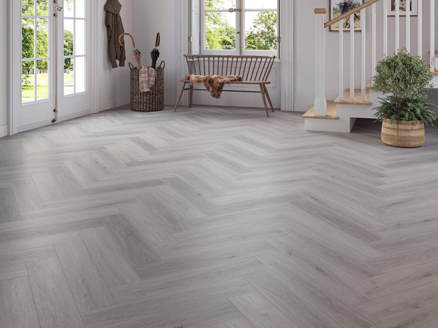 Heritage Kingsley Oak 6.5mm Click Herringbone LVT SPC Waterproof Flooring
