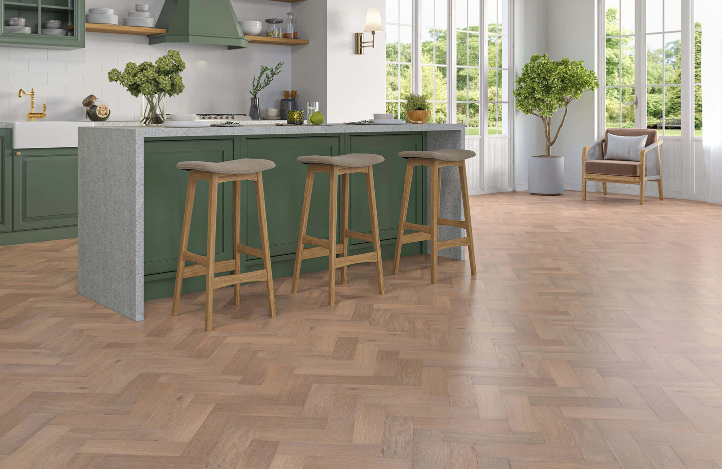 Thameside Oak Herringbone 14mm Engineered Wood Flooring