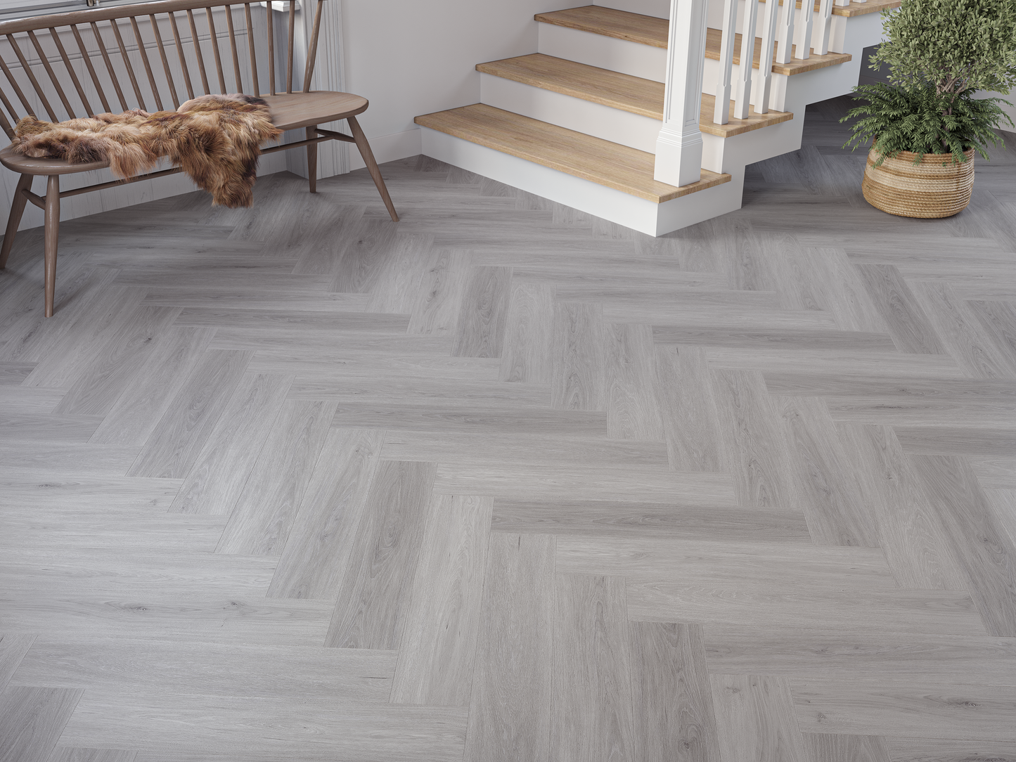 Heritage Kingsley Oak 6.5mm Click Herringbone LVT SPC Waterproof Flooring