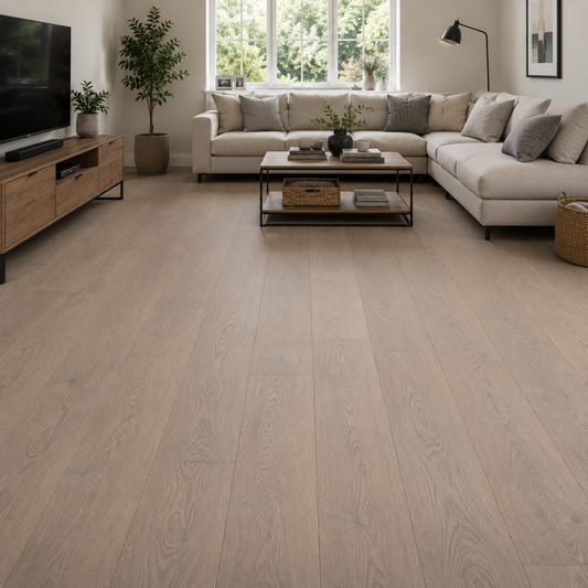 Haven Silver Crane Oak Long Board 14mm Brushed & Lacquered Engineered Wood Flooring