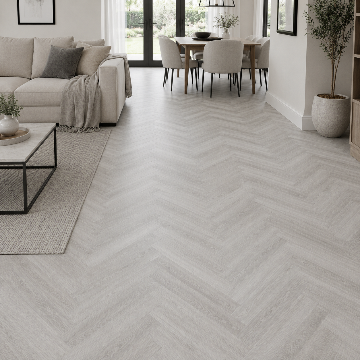 Heritage Kingsley Oak 6.5mm Click Herringbone LVT SPC Waterproof Flooring