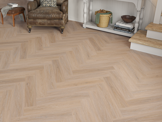 Heritage Plymouth Oak 6.5mm Click Herringbone LVT SPC Waterproof Flooring