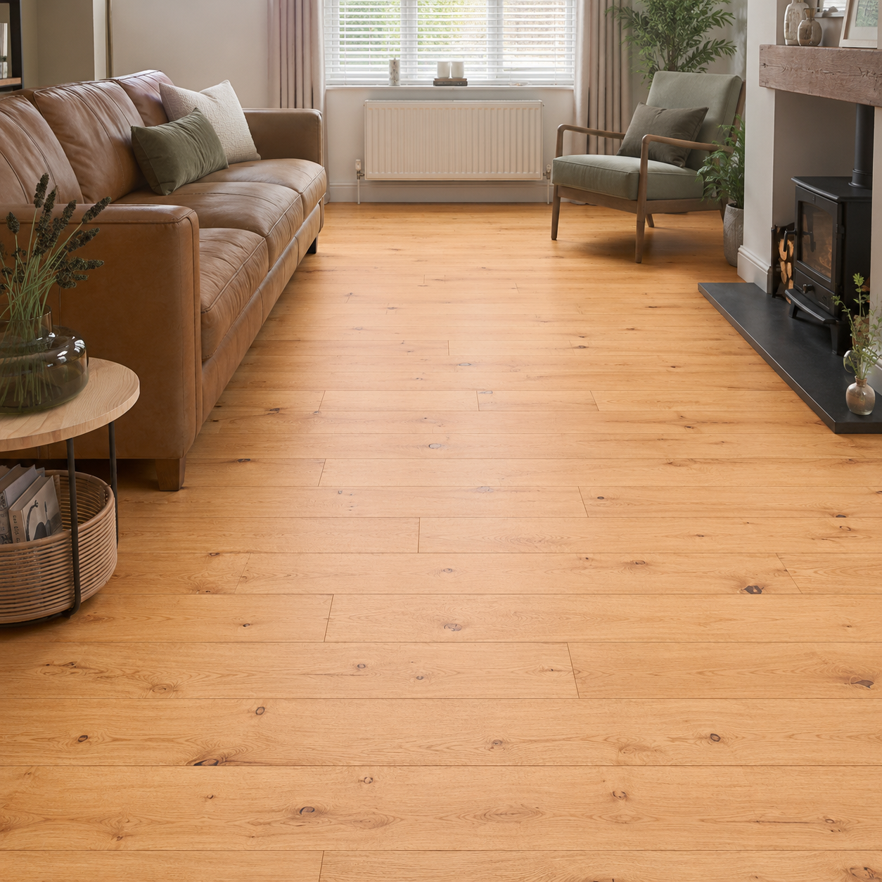 Woodland Everly Oak Long Board Brushed & Oiled Engineered Wood Flooring