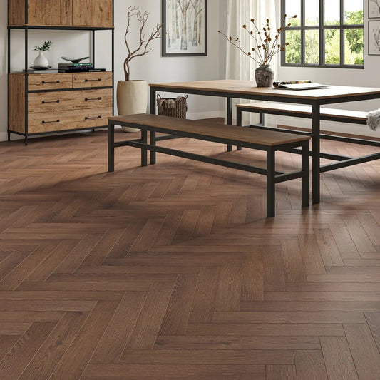 Kingsley 8mm Westbury Oak Herringbone Laminate Flooring