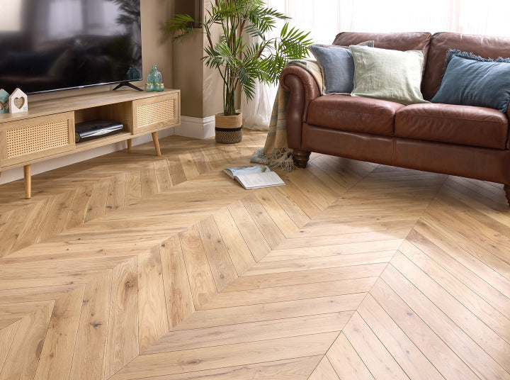 Lumen Stonewood Chevron 15mm Engineered Wood Flooring