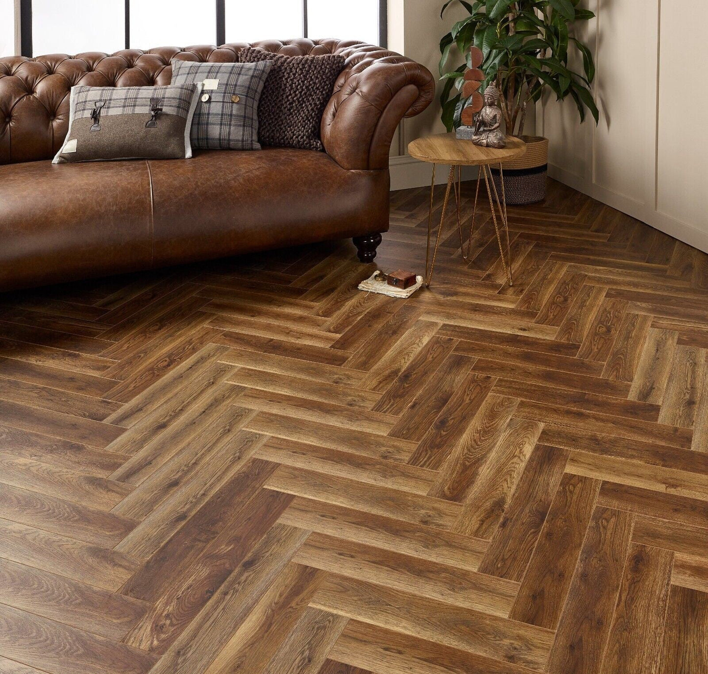 Starward Espresso Click 12mm Herringbone Laminate Flooring