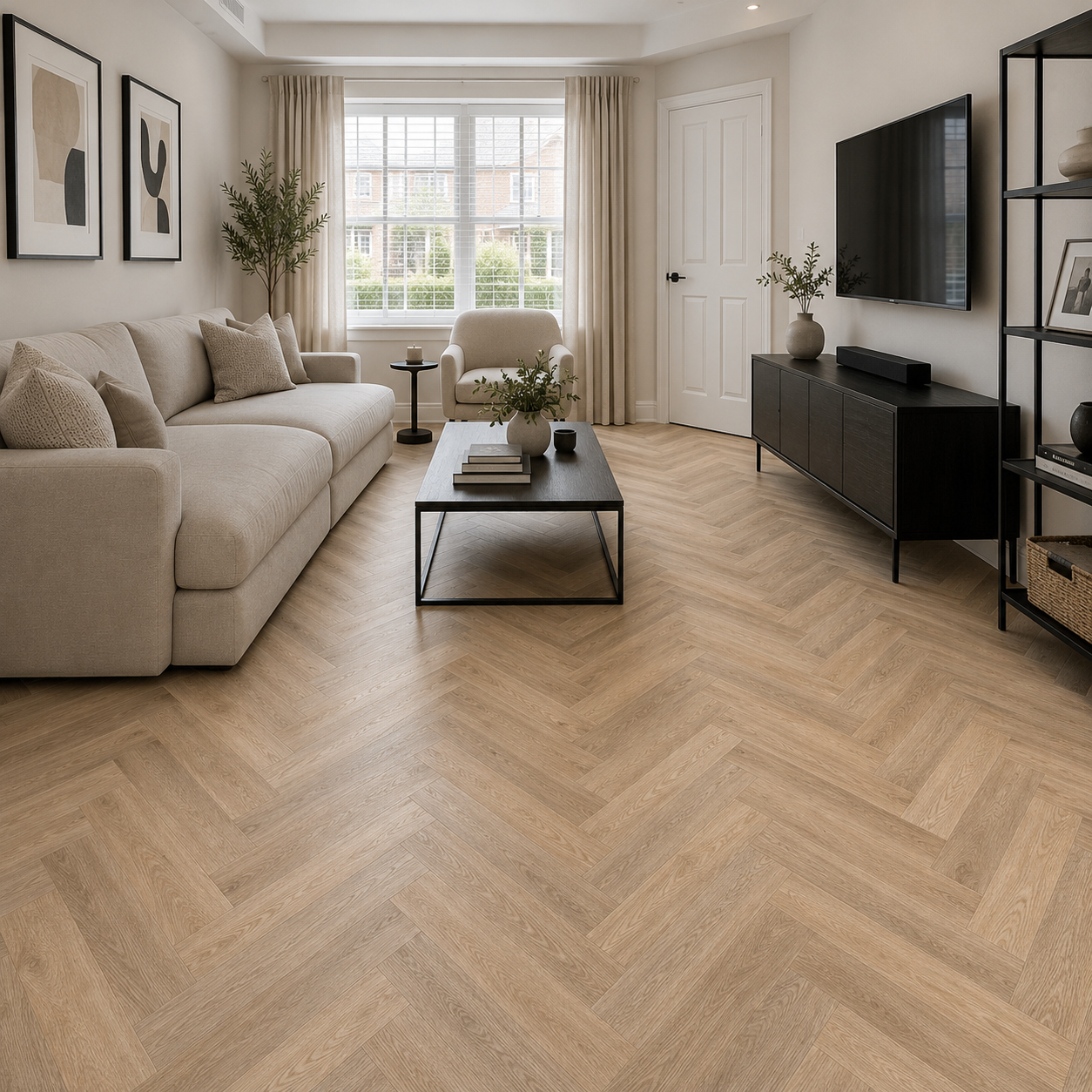 Heritage Plymouth Oak 6.5mm Click Herringbone LVT SPC Waterproof Flooring