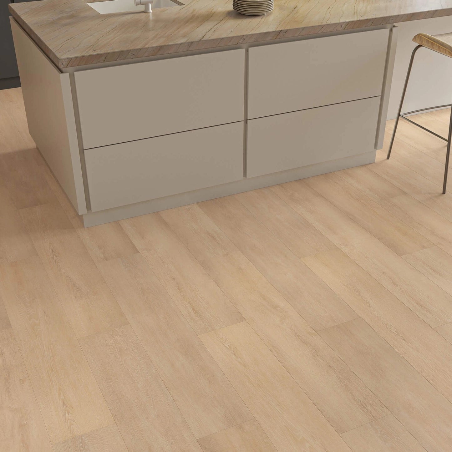 Waterproof Alba Sunrise Natural Oak Glue Down LVT