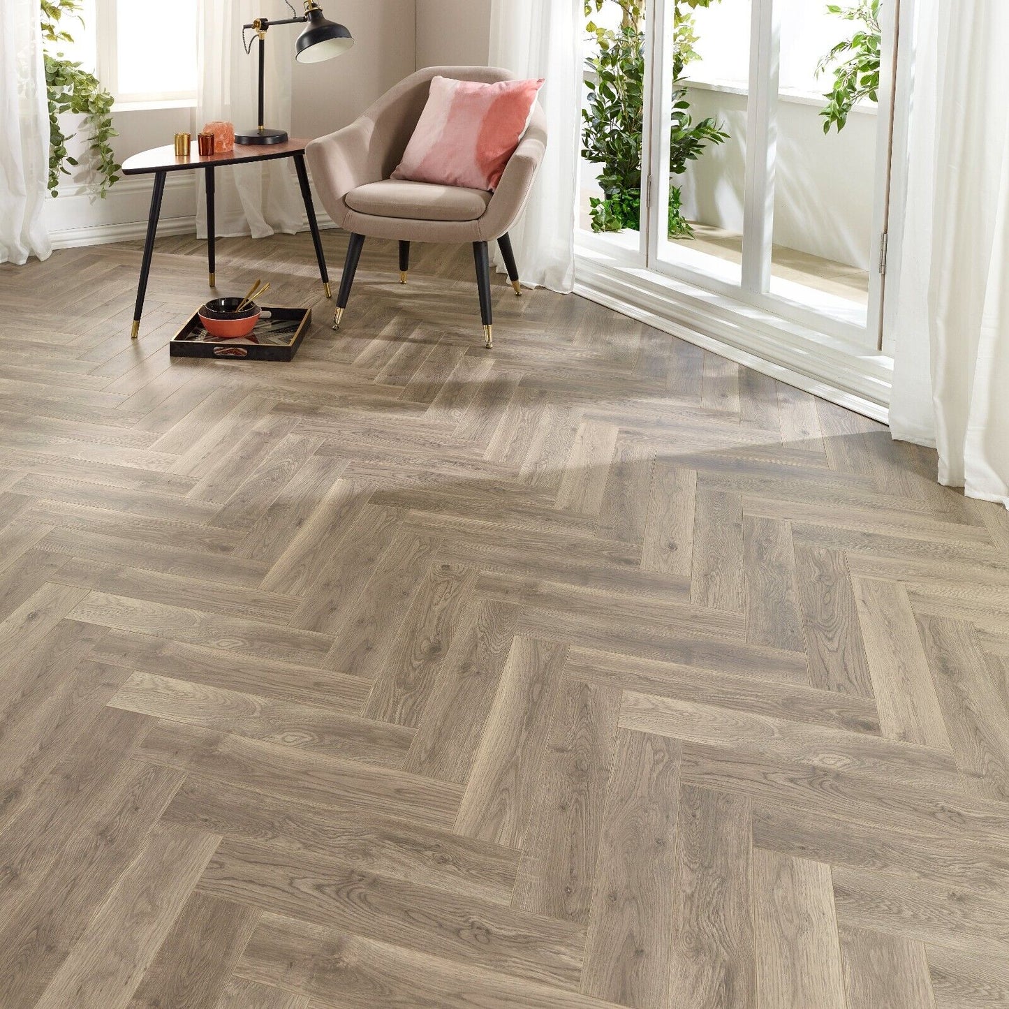 Starward Nocturne 12mm Herringbone Laminate Flooring
