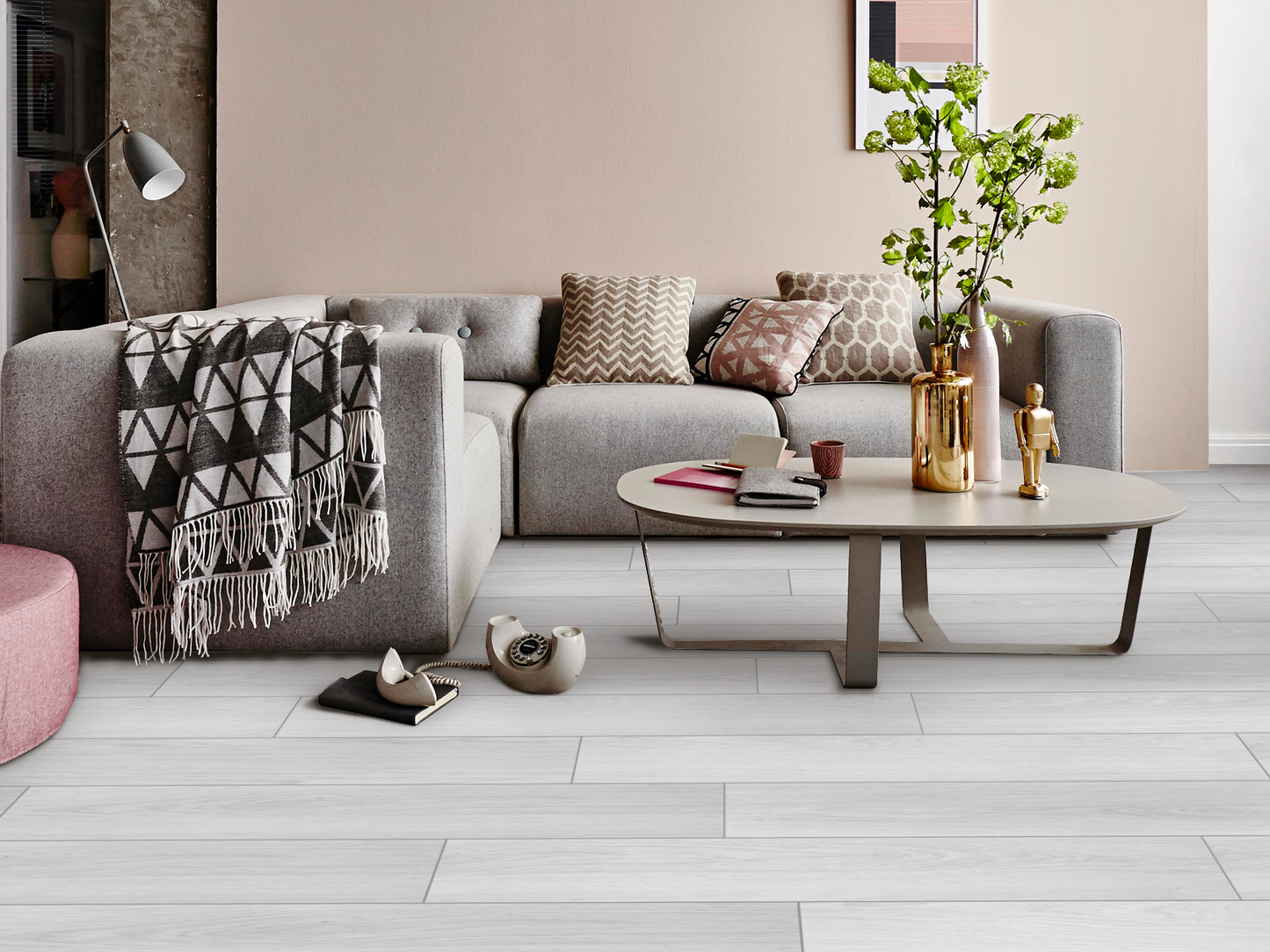 Modern Light Grey Oak 8mm Laminate Flooring