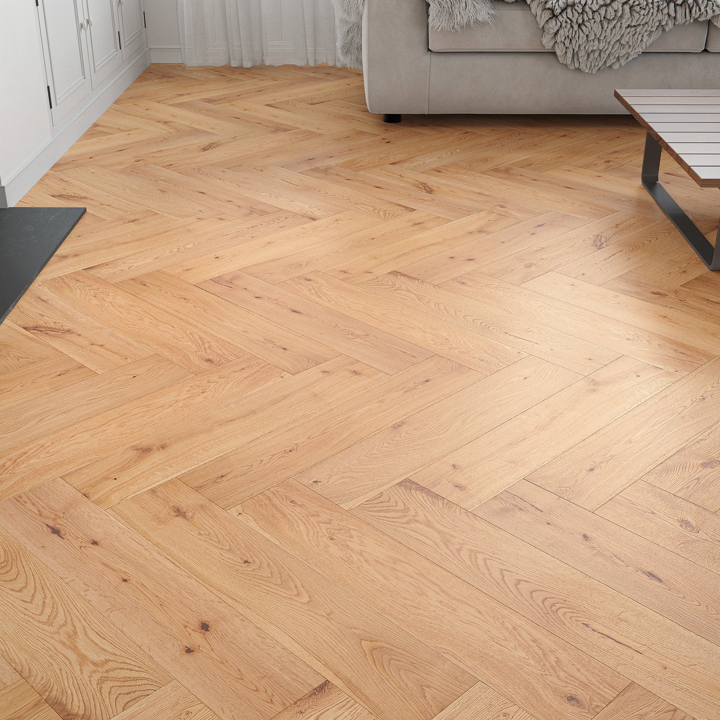 Holloway Grain Oak 15mm Herringbone Engineered Wood Flooring