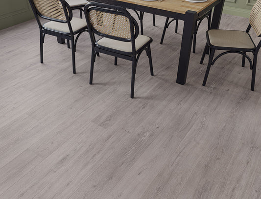 Waterproof Grey Kensington Plank 0.5mm Wear Layer LVT Rigid Core SPC Click Luxury Vinyl Tile Flooring