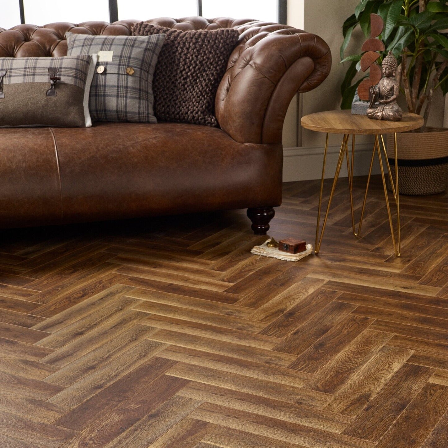 Starward Espresso Click 12mm Herringbone Laminate Flooring