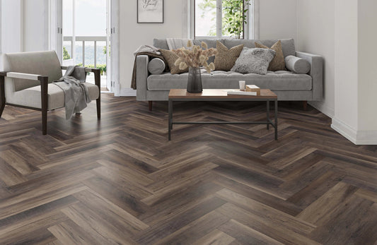 Heritage Portland Oak 6.5mm Click Herringbone SPC LVT Waterproof  Flooring