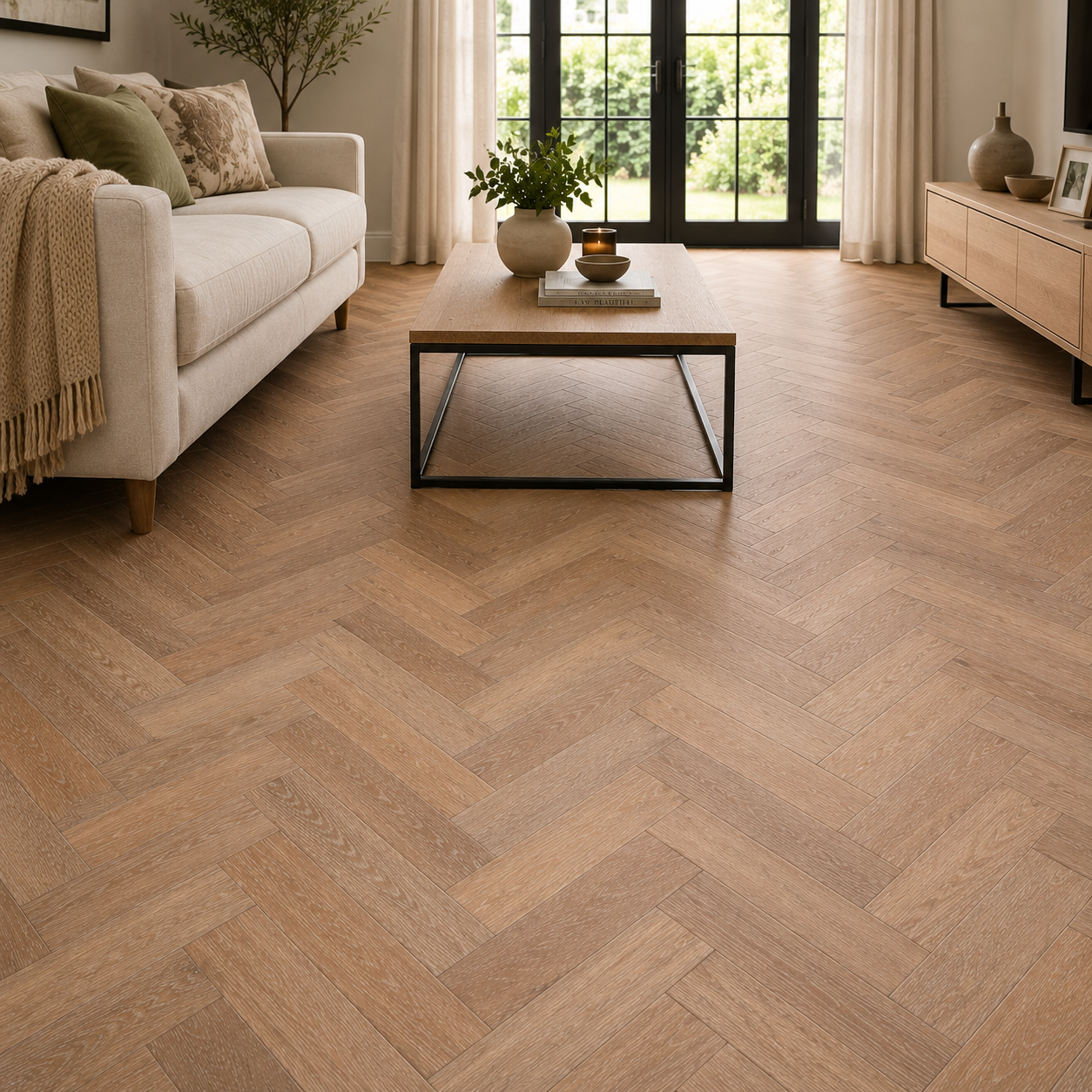 Thameside Oak Herringbone 14mm Brushed & Oiled Engineered Wood Flooring