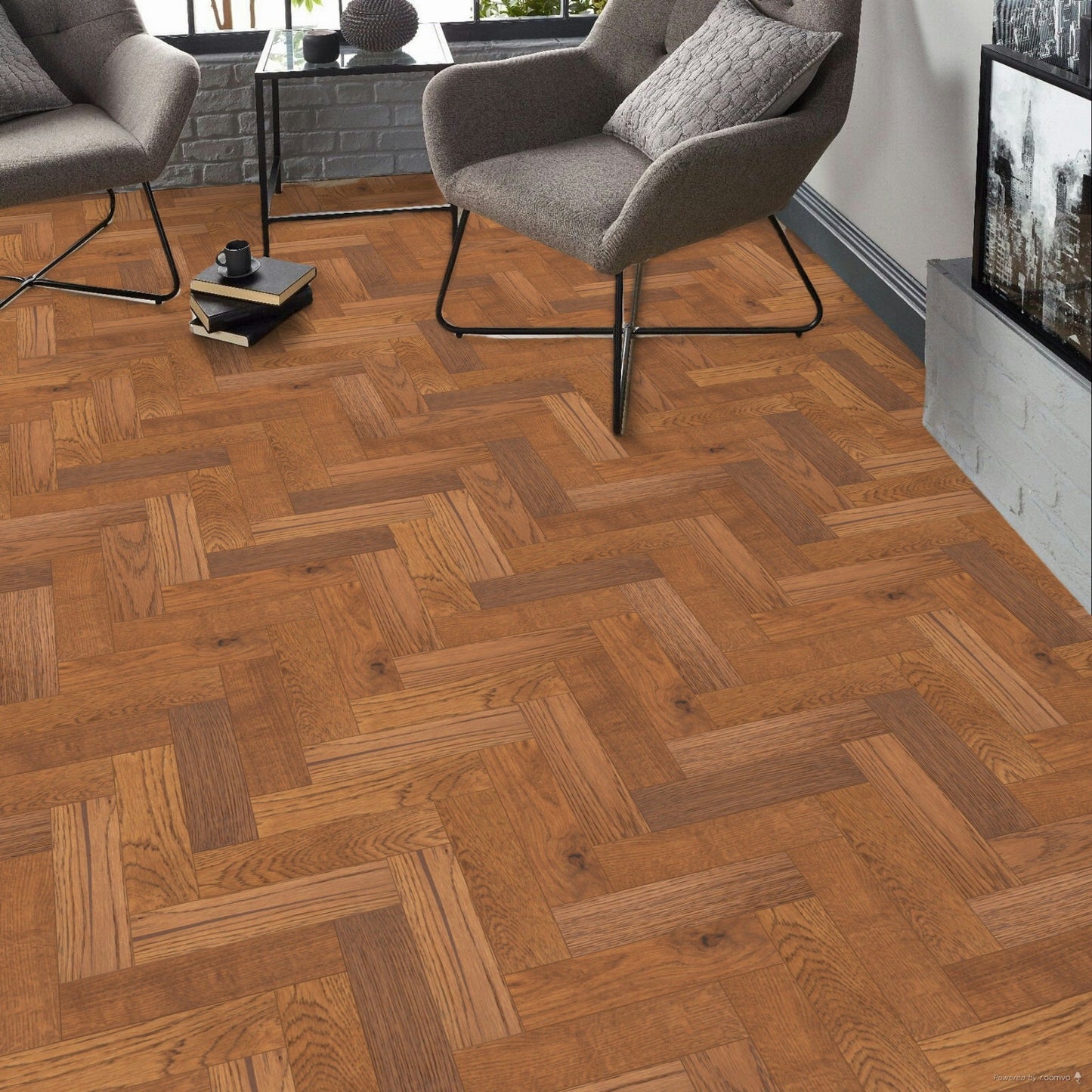 Verona Amberwood Herringbone Oak Engineered Wood Flooring