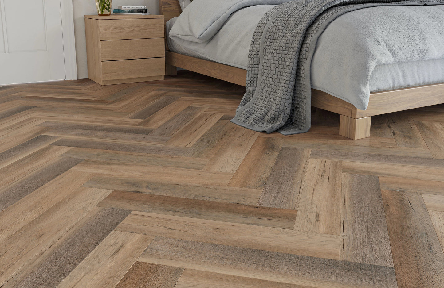 Heritage Milford Oak 6.5mm Click Herringbone LVT SPC Waterproof Flooring