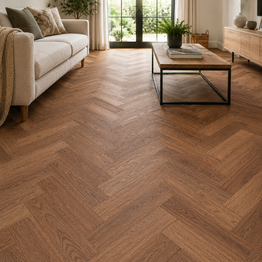 Farnham Oak Herringbone 14mm Brushed & Lacquered Engineered Wood Flooring